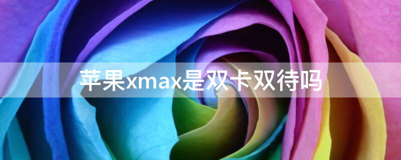 iPhonexmax是双卡双待吗 苹果x max是双卡双待的吗